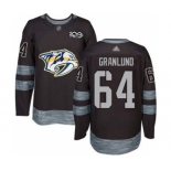 Men's Predators #64 Mikael Granlund Black 1917-2017 100th Anniversary Stitched Hockey Jersey