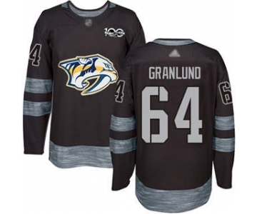 Men's Predators #64 Mikael Granlund Black 1917-2017 100th Anniversary Stitched Hockey Jersey