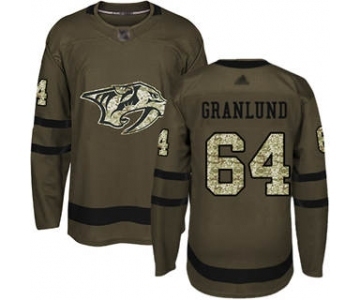 Men's Predators #64 Mikael Granlund Green Salute to Service Stitched Hockey Jersey