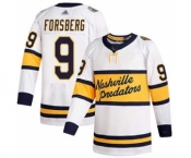 Men's Predators #9 Filip Forsberg White Authentic 2020 Winter Classic Stitched Hockey Jersey