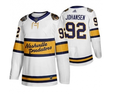 Men's Predators #92 Ryan Johansen White Authentic 2020 Winter Classic Stitched Hockey Jersey