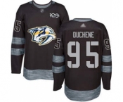 Men's Predators #95 Matt Duchene Black 1917-2017 100th Anniversary Stitched Hockey Jersey