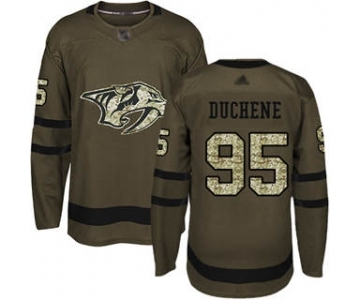 Men's Predators #95 Matt Duchene Green Salute to Service Stitched Hockey Jersey