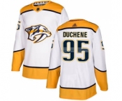 Men's Predators #95 Matt Duchene White Road Stitched Hockey Jersey