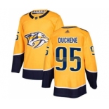 Men's Predators #95 Matt Duchene Yellow Home Stitched Hockey Jersey