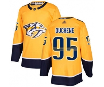 Men's Predators #95 Matt Duchene Yellow Home Stitched Hockey Jersey