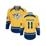 Men's Reebok Nashville Predators #11 Cody Hodgson Authentic Gold Home NHL Jersey