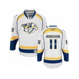 Men's Reebok Nashville Predators #11 Cody Hodgson Authentic White Away NHL Jersey