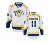 Men's Reebok Nashville Predators #11 Cody Hodgson Authentic White Away NHL Jersey