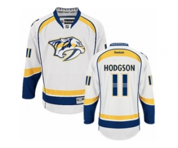 Men's Reebok Nashville Predators #11 Cody Hodgson Authentic White Away NHL Jersey