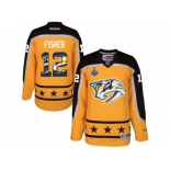 Men's Reebok Nashville Predators #12 Mike Fisher Authentic Gold Home 2017 Stanley Cup Final NHL Jersey New Style