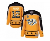 Men's Reebok Nashville Predators #12 Mike Fisher Authentic Gold Home 2017 Stanley Cup Final NHL Jersey New Style