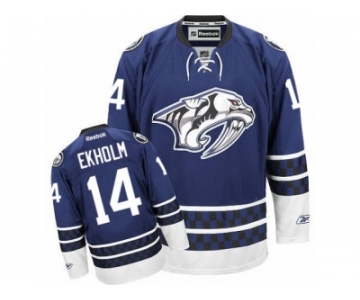 Men's Reebok Nashville Predators #14 Mattias Ekholm Authentic Blue Third NHL Jersey