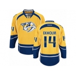 Men's Reebok Nashville Predators #14 Mattias Ekholm Authentic Gold Home NHL Jersey