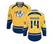 Men's Reebok Nashville Predators #14 Mattias Ekholm Authentic Gold Home NHL Jersey