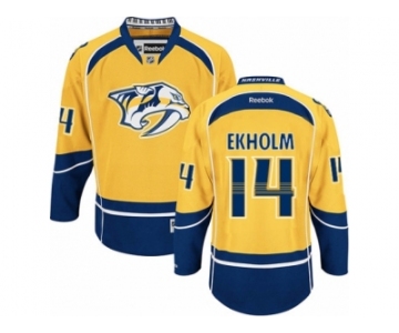 Men's Reebok Nashville Predators #14 Mattias Ekholm Authentic Gold Home NHL Jersey