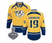 Men's Reebok Nashville Predators #19 Calle Jarnkrok Premier Gold Home 2017 Stanley Cup Final NHL Jersey