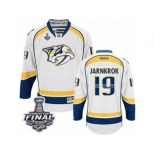 Men's Reebok Nashville Predators #19 Calle Jarnkrok Premier White Away 2017 Stanley Cup Final NHL Jersey