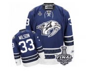 Men's Reebok Nashville Predators #33 Colin Wilson Premier Blue Third 2017 Stanley Cup Final NHL Jersey