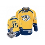 Men's Reebok Nashville Predators #35 Pekka Rinne Premier Gold Home 2017 Stanley Cup Final NHL Jersey