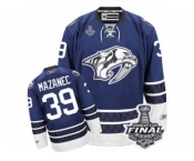 Men's Reebok Nashville Predators #39 Marek Mazanec Premier Blue Third 2017 Stanley Cup Final NHL Jersey