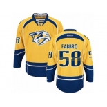 Men's Reebok Nashville Predators #58 Dante Fabbro Authentic Gold Home NHL Jersey