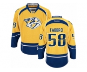 Men's Reebok Nashville Predators #58 Dante Fabbro Authentic Gold Home NHL Jersey