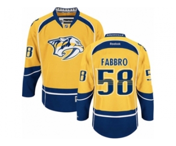 Men's Reebok Nashville Predators #58 Dante Fabbro Authentic Gold Home NHL Jersey