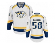 Men's Reebok Nashville Predators #58 Dante Fabbro Authentic White Away NHL Jersey