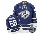 Men's Reebok Nashville Predators #58 Dante Fabbro Premier Blue Third 2017 Stanley Cup Final NHL Jersey