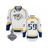 Men's Reebok Nashville Predators #59 Roman Josi Premier White Away 2017 Stanley Cup Final NHL Jersey