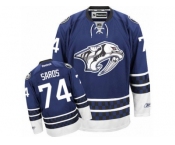 Men's Reebok Nashville Predators #74 Juuse Saros Authentic Blue Third NHL Jersey