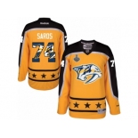 Men's Reebok Nashville Predators #74 Juuse Saros Authentic Gold Home 2017 Stanley Cup Final NHL Jersey New Style