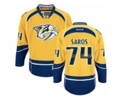 Men's Reebok Nashville Predators #74 Juuse Saros Authentic Gold Home NHL Jersey