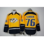 Men's Reebok Nashville Predators #76 P.K Subban Authentic Gold Home NHL Jersey