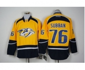 Men's Reebok Nashville Predators #76 P.K Subban Authentic Gold Home NHL Jersey