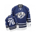 Men's Reebok Nashville Predators #76 P.K Subban Premier Blue Third NHL Jersey