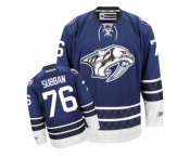 Men's Reebok Nashville Predators #76 P.K Subban Premier Blue Third NHL Jersey