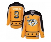 Men's Reebok Nashville Predators #9 Filip Forsberg Authentic Gold Home 2017 Stanley Cup Final NHL Jersey