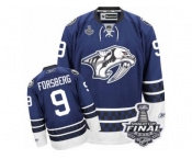 Men's Reebok Nashville Predators #9 Filip Forsberg Premier Blue Third 2017 Stanley Cup Final NHL Jersey