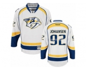 Men's Reebok Nashville Predators #92 Ryan Johansen Premier White Away NHL Jersey