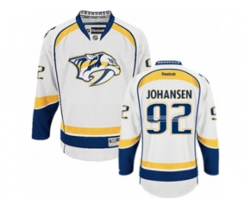 Men's Reebok Nashville Predators #92 Ryan Johansen Premier White Away NHL Jersey