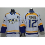 NHL Nashville Predators #12 Mike Fisher White Jerseys