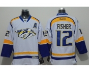 NHL Nashville Predators #12 Mike Fisher White Jerseys