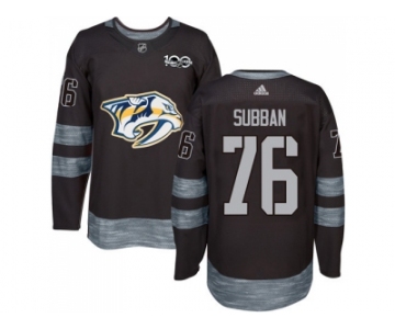 Nashville Predators #76 P.K Subban Black 1917-2017 100th Anniversary Stitched NHL Jersey