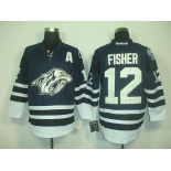 nhl jerseys nashville predators #12 fisher blue2011 new(A patch)