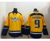 nhl jerseys nashville predators #9 forsberg blue-yellow