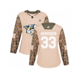 Women Adidas Nashville Predators #33 Viktor Arvidsson Camo Authentic 2017 Veterans Day Stitched NHL Jersey