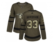 Women Adidas Nashville Predators #33 Viktor Arvidsson Green Salute to Service Stitched NHL Jersey