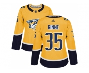 Women Adidas Nashville Predators #35 Pekka Rinne Yellow Home Authentic Stitched NHL Jersey